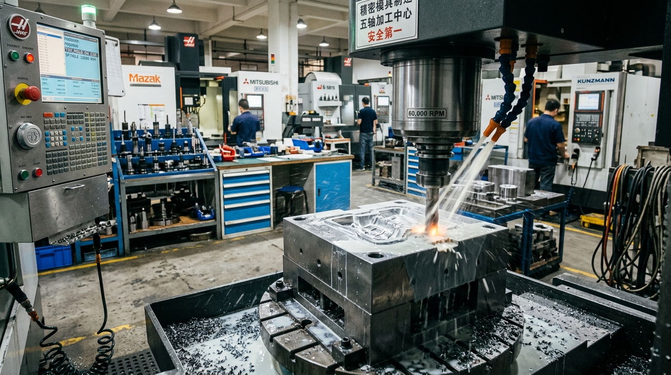 Hanmun High Precision 5-Axis CNC Machining Center milling hardened steel mold cavity