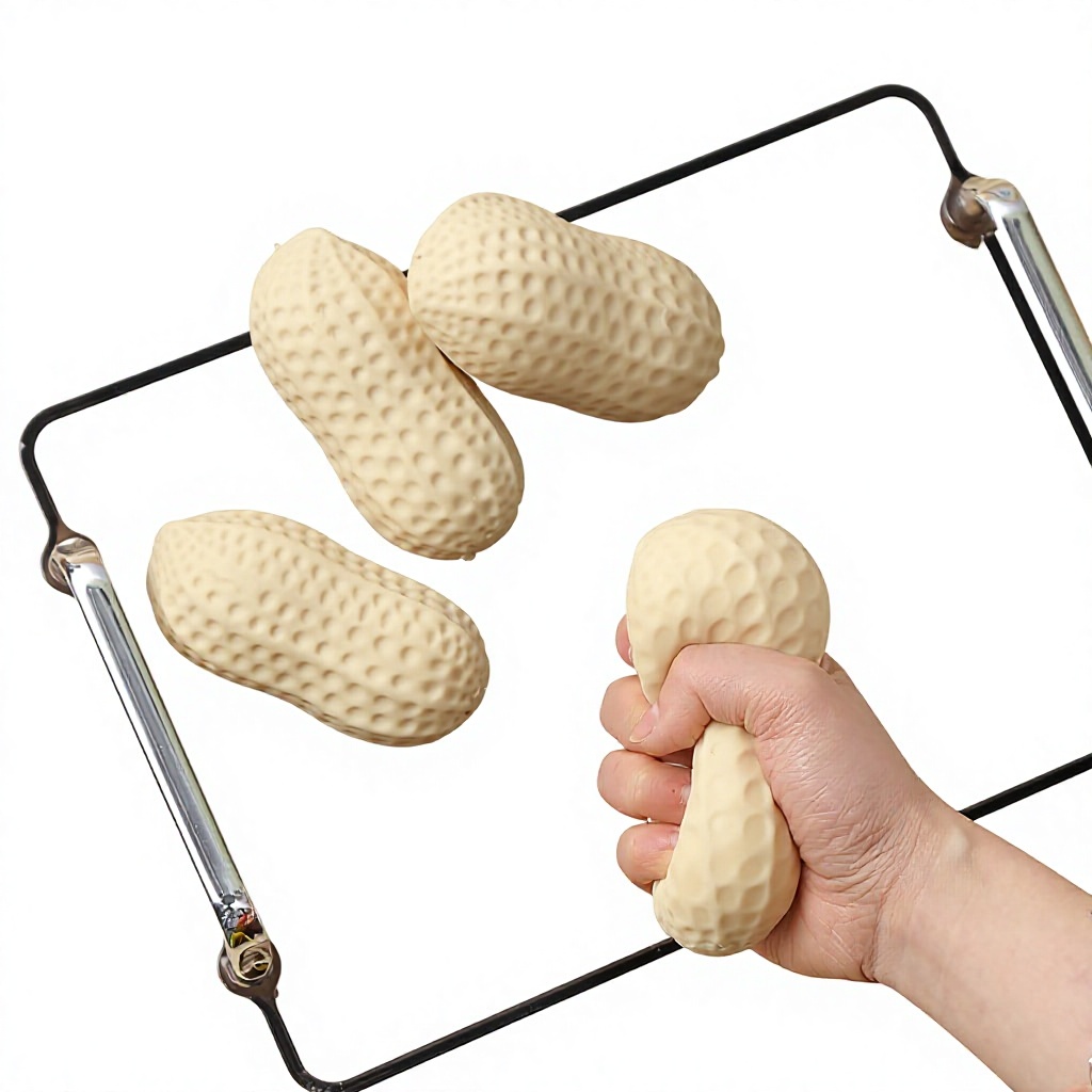 Creative Rubber Peanut Squeeze Toy-Sensory Slow Rising Stretchy Edible-Themed Anxiety Relief Stress Ball Decompression Toy