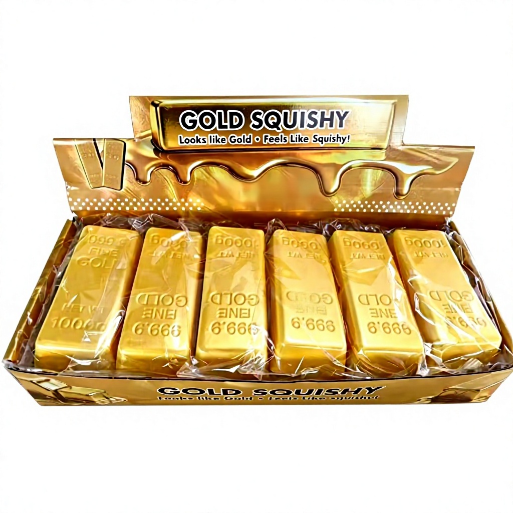 Simulation Gold Brick Squishy Toy-Cute Stress Relief Fidget for Kids