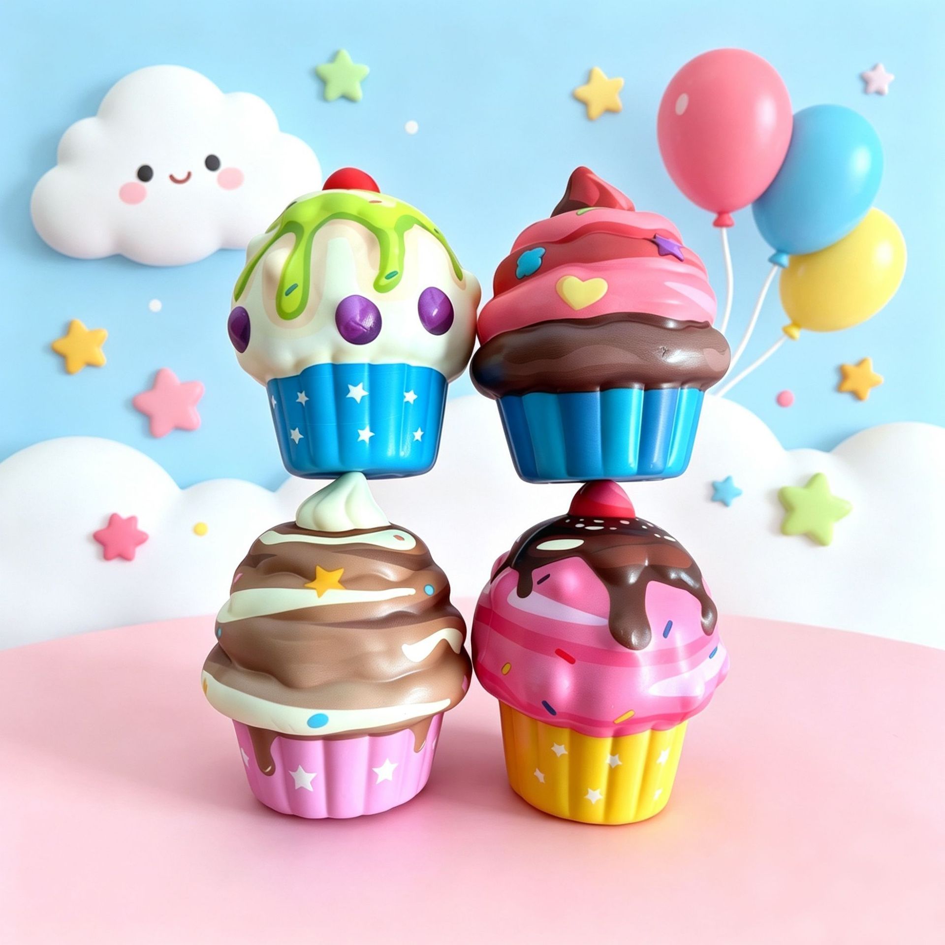 Source Factory Zhejiang PU Slow-rebound Cream Ice Cream Squishy Realistic Food-style Stress-relief Toy Wholesale OPP Bag