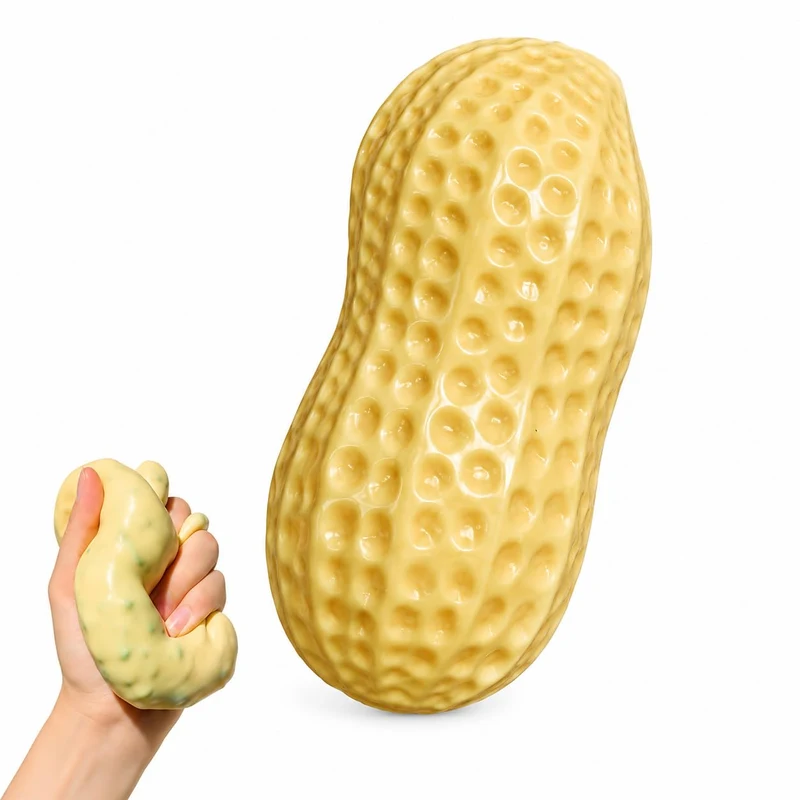 Crunchy Peanut Squishies ASMR Toy Bead Filled Realistic Bar Stress Ball Soft