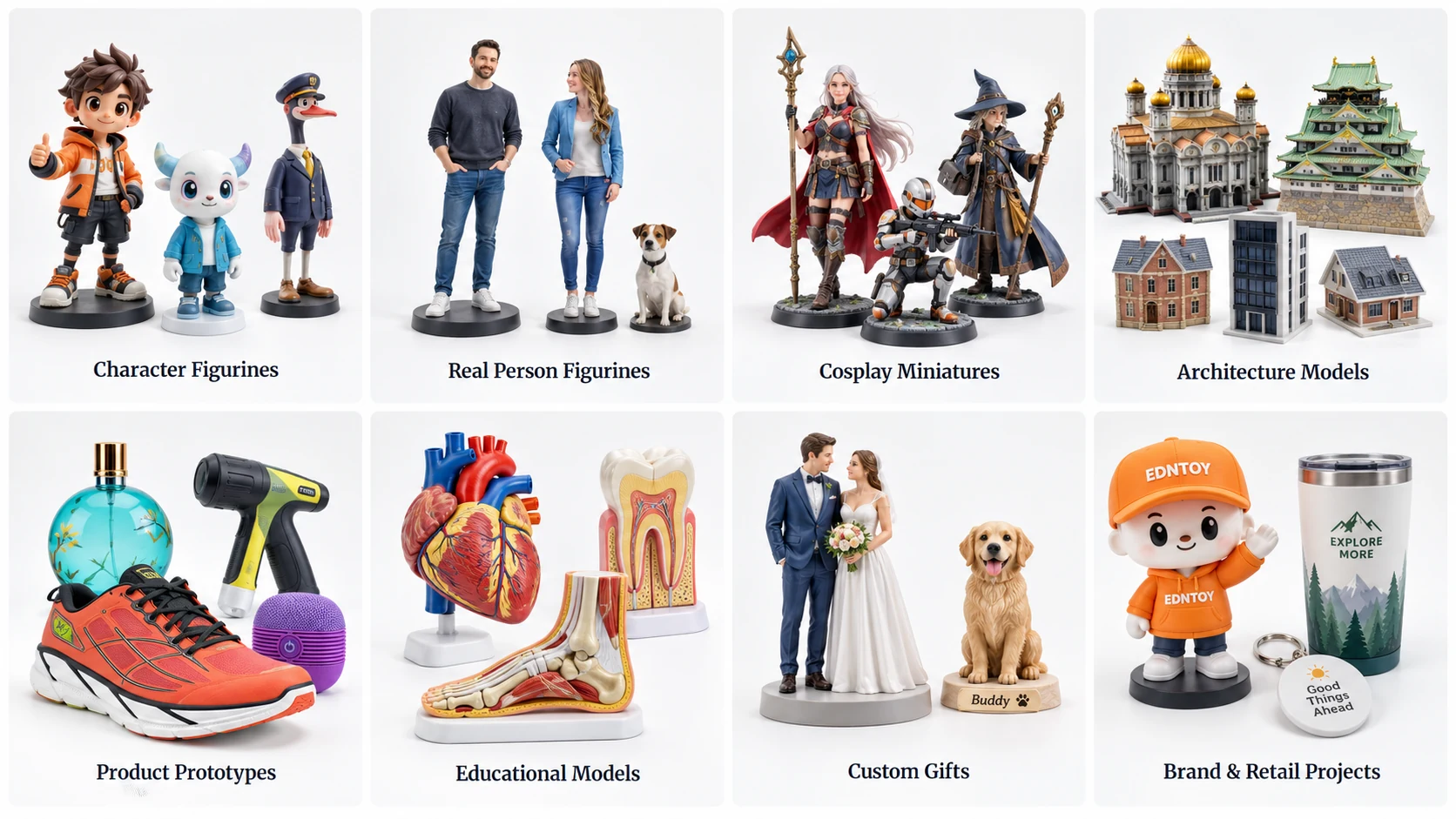 Full color 3D printed figurines miniatures prototypes and