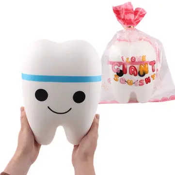 Sanqi Elan® Humongous Squishy Jumbo Tooth Pink Blue 2520cm Slow Rising Rebound Toys Gift Collection